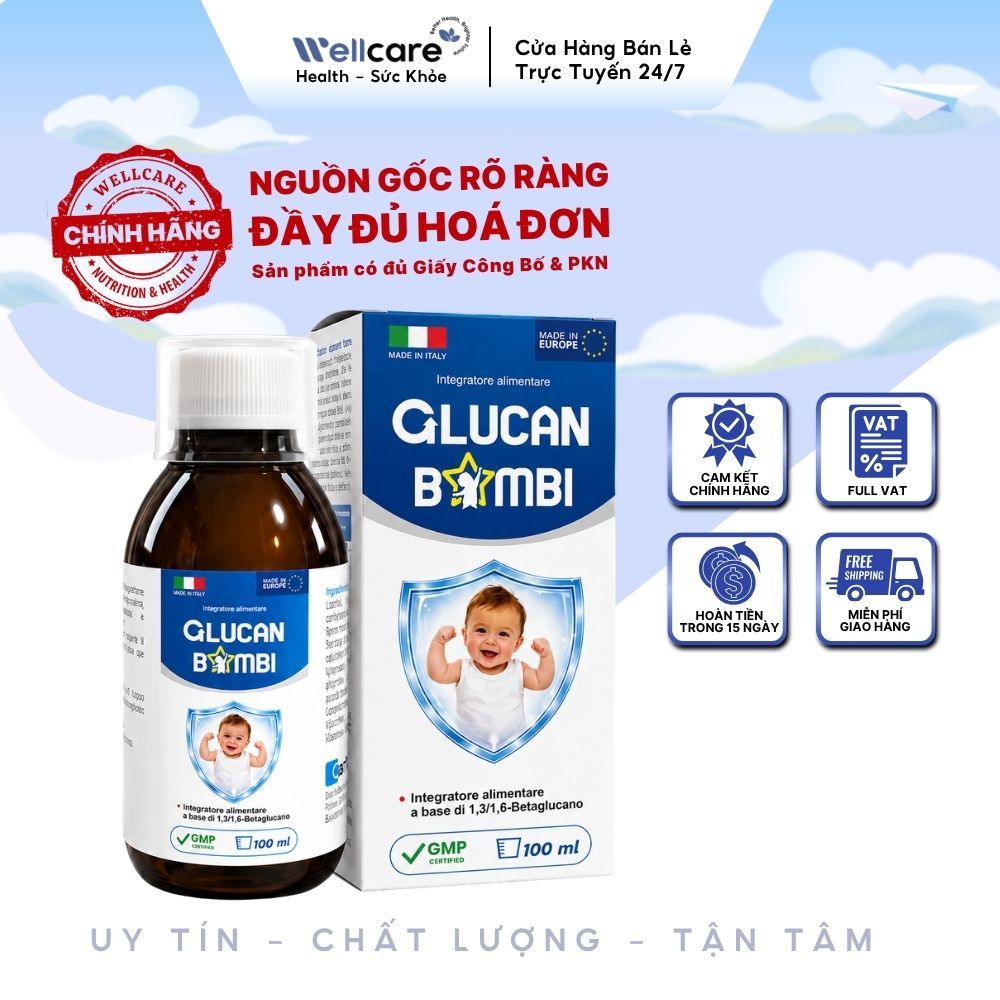 [✨CHÍNH HÃNG] Glucan Bambi - Siro Beta Glucan Hỗ Trợ Tăng Đề Kháng, Bổ Sung Vitamin C - Chai 100ml