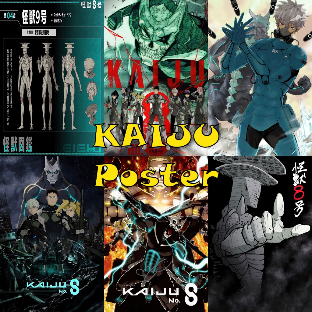 (POSTER Khổ Lớn) Anime Kaiju No8-Áp Phích dán tường Kaiju No8 có keo sẵn