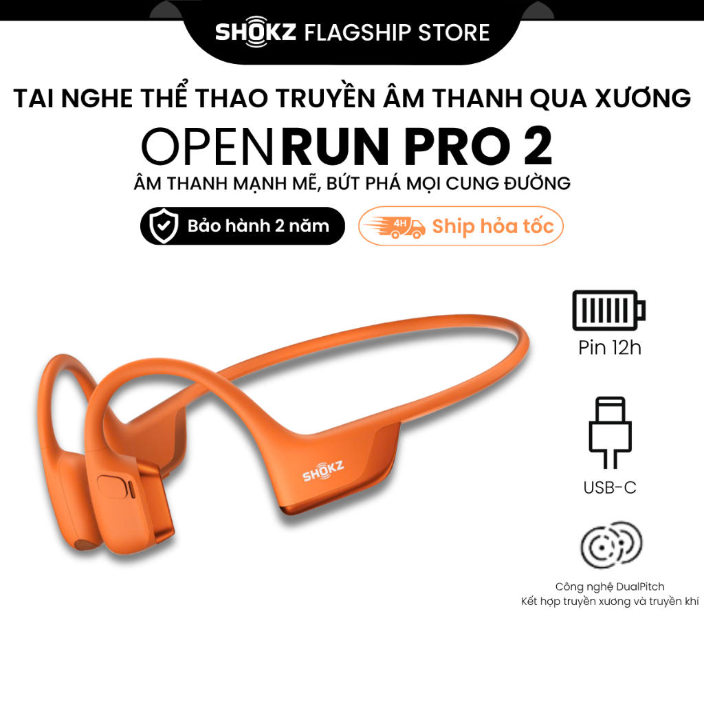 Tai Nghe Bluetooth Thể Thao Truyền Âm Thanh Qua Xương SHOKZ OPENRUN PRO 2 S820 - Bảo Hành 2 Năm