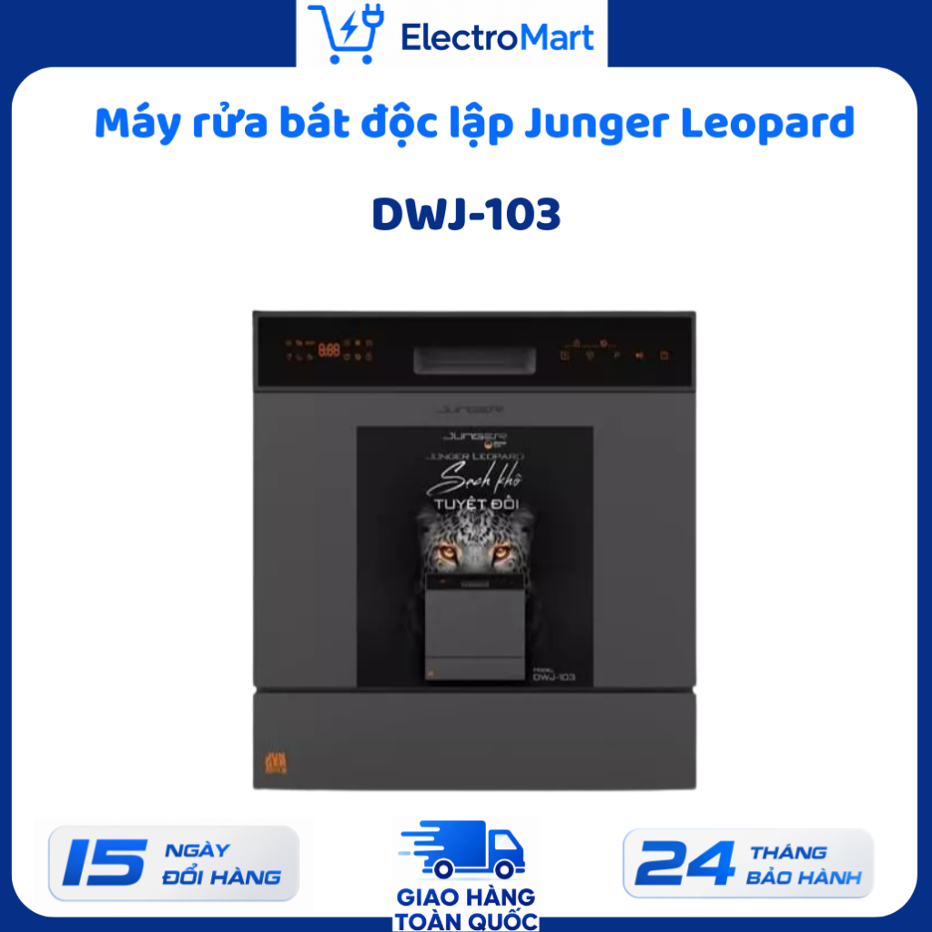 DWJ-103 - Máy rửa bát Junger Leopard 12-13 bộ AI UV sấy khô Fresh Air