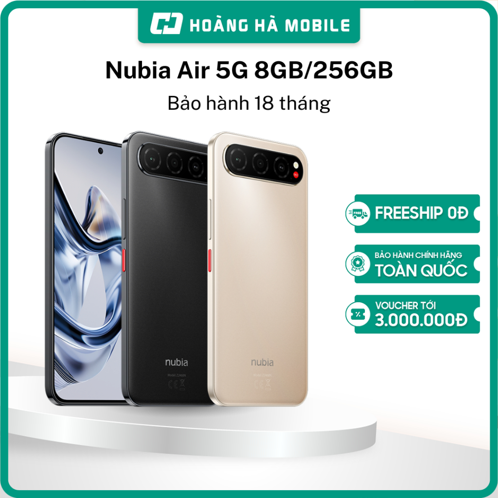 Điện thoại Nubia Air 5G 8GB/256GB Màn AMOLED 120Hz Chip Unisoc T8300 Pin 5000mAh Bảo hành 18 tháng c