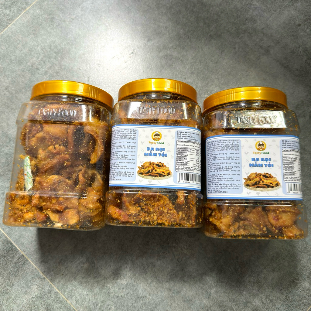 1Kg Ba Rọi 2 Túi Zip 500g - Ba Rọi Mắm Tỏi Cô Ba Tasty