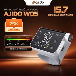 Máy Đo Huyết Áp Cổ Tay Tự Động Ajido W05 - Đo Chính Xác, Phát Hiện Nhịp Tim Bất Thường, Hỗ Trợ Giọng Nói Tiếng Việt