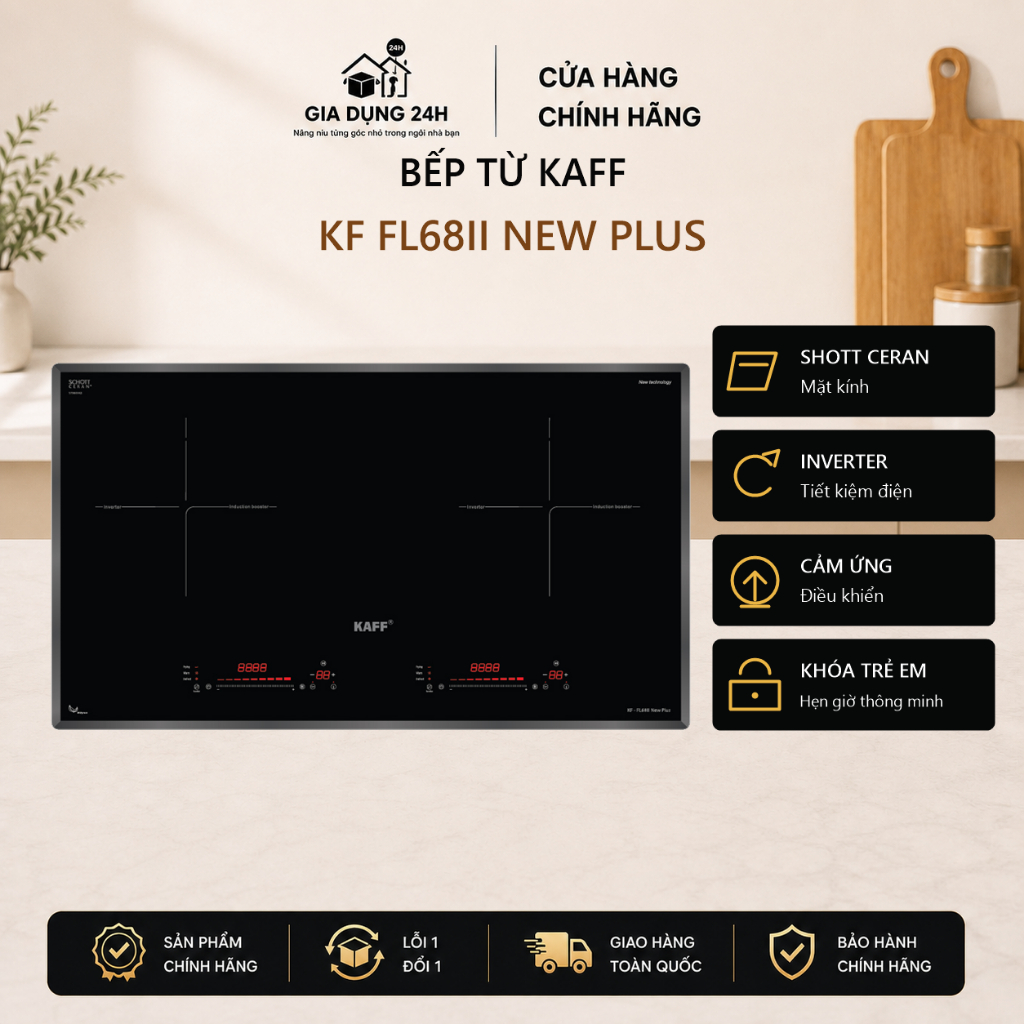 BẾP TỪ KAFF KF FL68II NEW PLUS | Kính nhập Đức | Bảo hành 5 năm tại nhà