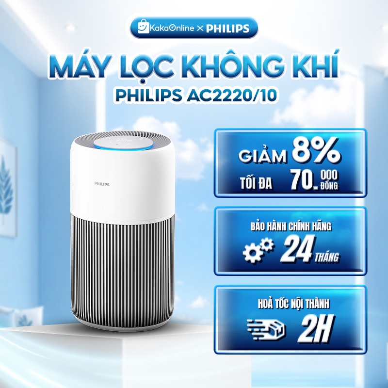 Máy Lọc Không Khí Philips AC2220/10 | Lọc Bụi Mịn, Phòng 109m², Hàng Chính Hãng, BH 24 Tháng