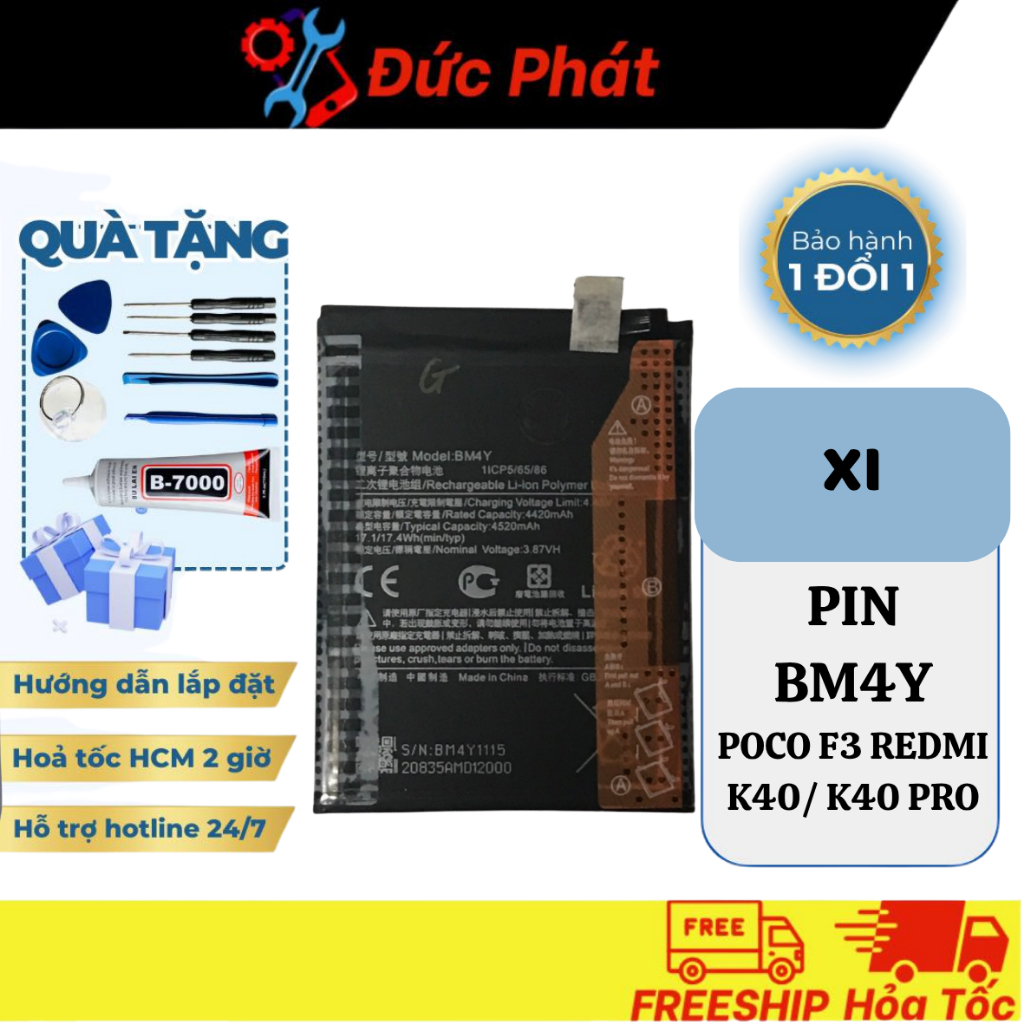 Pin Thay Thế XI BM4Y - POCO F3 / K40/ K40 PRO/ K40 PRO+ /  POCO F3 PRO