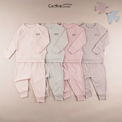Bộ Thun Dài Tay Cho Bé Trai Gái COOKIE, Bộ Dài Tay Raglan Bo Gấu Cotton Tăm Lạnh Cho Bé Size Từ 6 Tháng Đến 5 Tuổi 2026