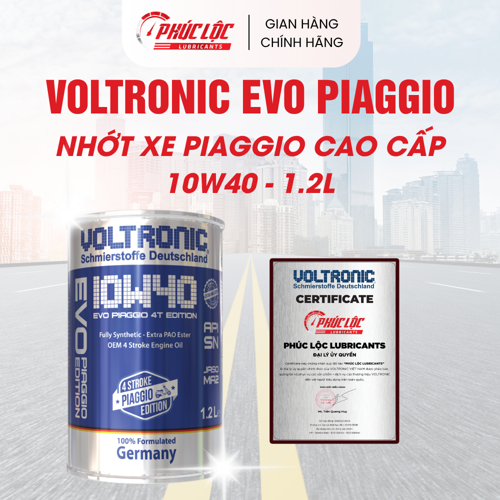 Dầu nhớt xe Vespa Voltronic Evo Piaggio 10w40