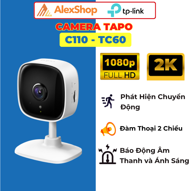 Camera TP-Link Tapo C110 / TC60 Thông Minh, Đàm Thoại 2 Chiều Phát Hiện Chuyển Động-Camera Trong Nhà