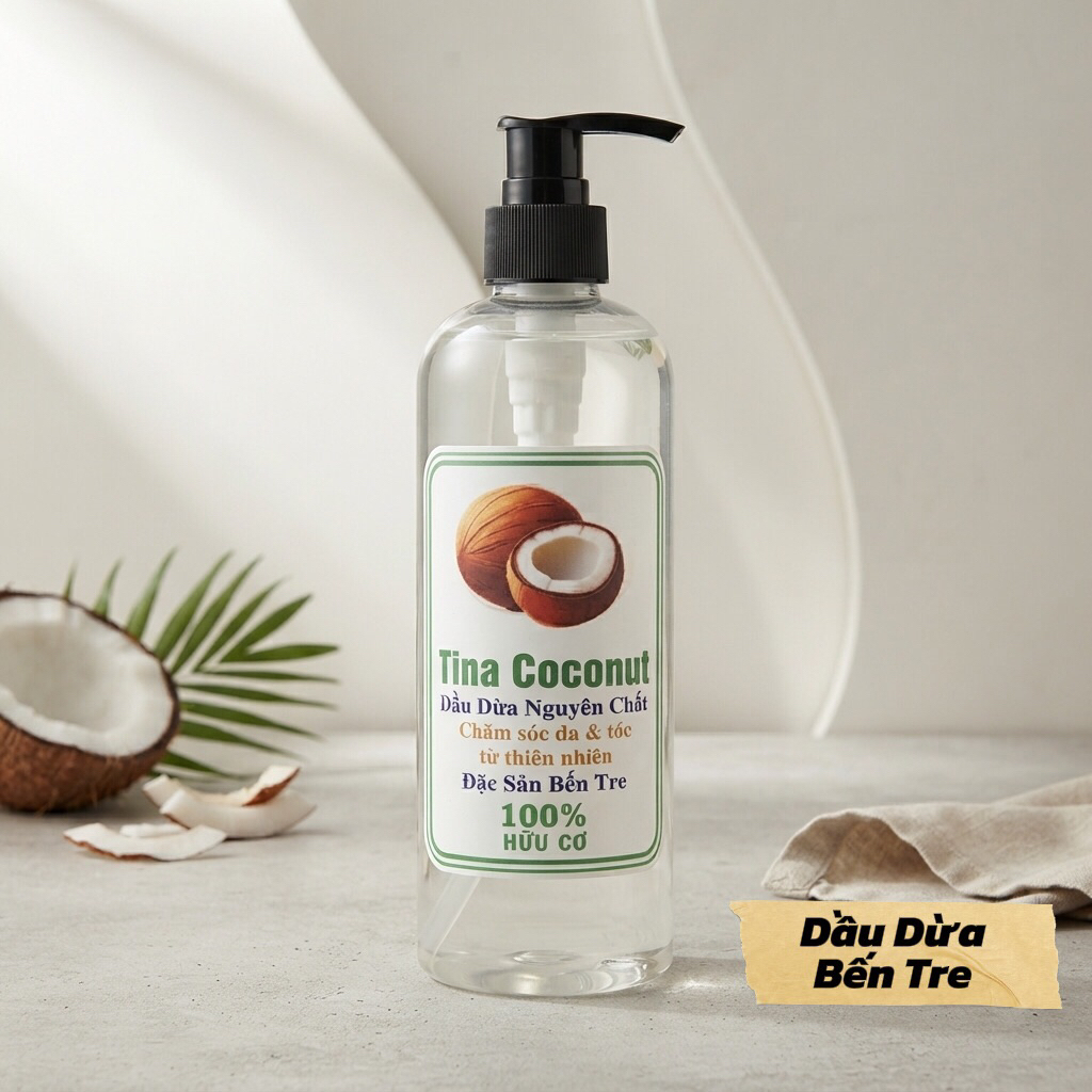 Dầu dừa ép lạnh 250ml. Dầu dừa ép lạnh nguyên chất cao cấp. Dầu dừa dưỡng tóc, dưỡng da, dưỡng thể, 