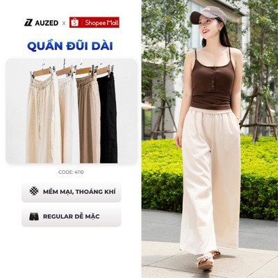 Quần Đũi Nữ Ống Suông AUZED, Quần Đũi Nữ Dài Cạp Chun, Che Khuyết Điểm Tốt, Hack Dáng 4110
