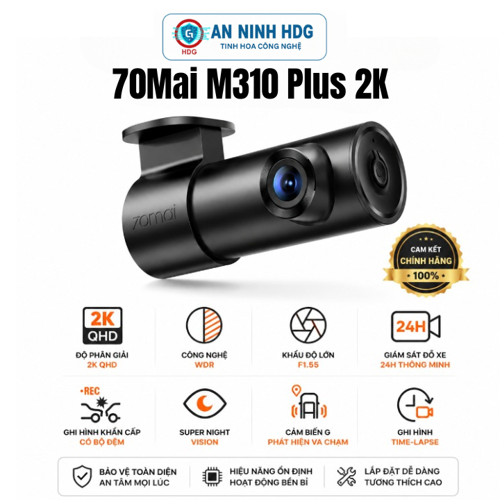 Camera hành trình 70mai M310 Plus 2K - Hàng chính hãng quốc tế