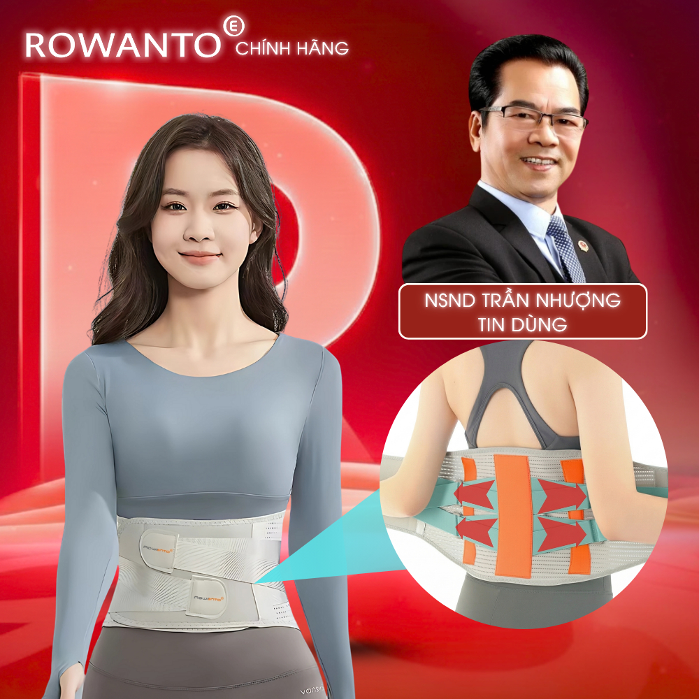 Đai cố định lưng Rowanto Fudo Basic chính hãng chống gù, chuẩn tư thế, giảm đau lưng, chống cong vẹo