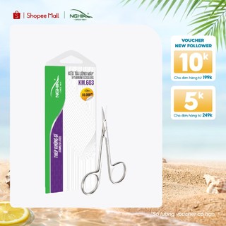 Kéo cắt tỉa lông mày mũi thẳng nhọn thép không gỉ kềm nghĩa km.603