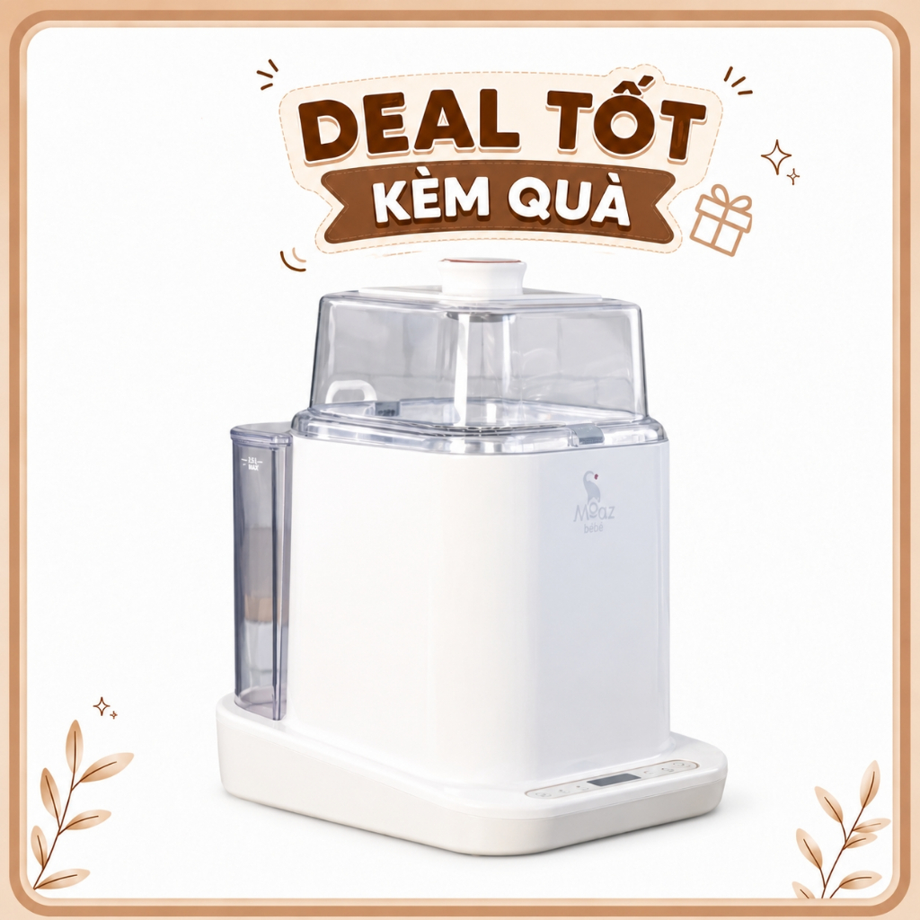 Máy rửa bình sữa Moaz Bebe MB064 chó bé - BH 12 THÁNG CHÍNH HÃNG