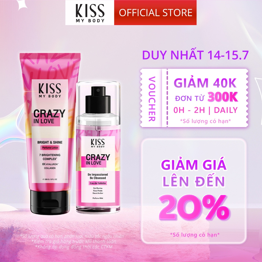 Bộ Đôi Hoàn Hảo Body Lotion + Body Mist hương Crazy In Love