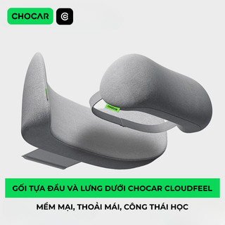 CHOCAR Gối Tựa Đầu Và Tựa Lưng Dưới Ô Tô CloudFeel Cao Cấp, Công Thái Học, Chất Liệu Memory Foam, Vải Kháng Khuẩn 7A