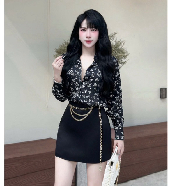 (Sunny Shop)_Áo Sơ Mi Lụa Latin , Vải óng mướt , Form suông
