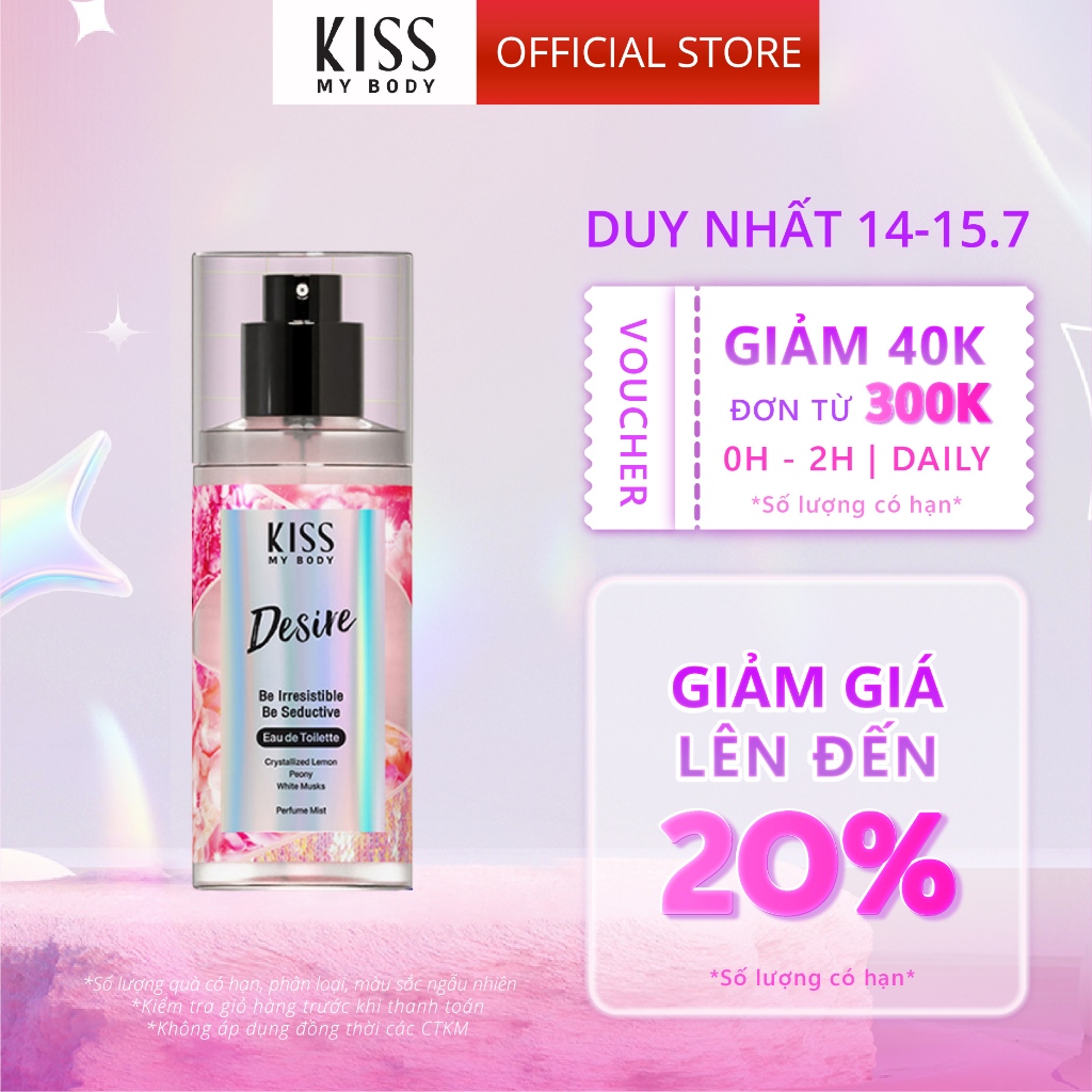 Xịt Thơm Toàn Thân Hương Nước Hoa KISS MY BODY Hương DESIRE 88ML