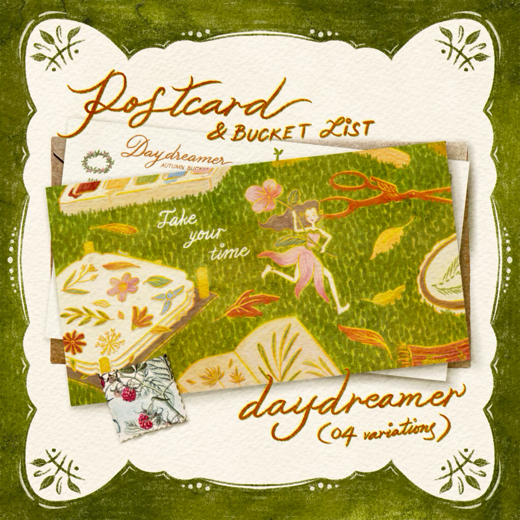 Postcard/ Artprint Daydreamer (kèm phong thư & tem) - Bucket list card 11.5x21cm - theleafthief - th