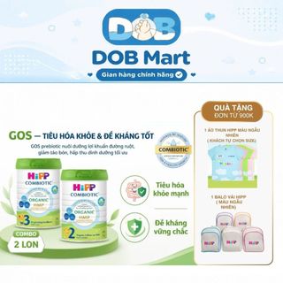 [Combo 2 lon] Sữa bột công thức HiPP (1,2,3) Organic Combiotic 800g bổ sung DHA trực tiếp dành cho trẻ nhỏ DOB