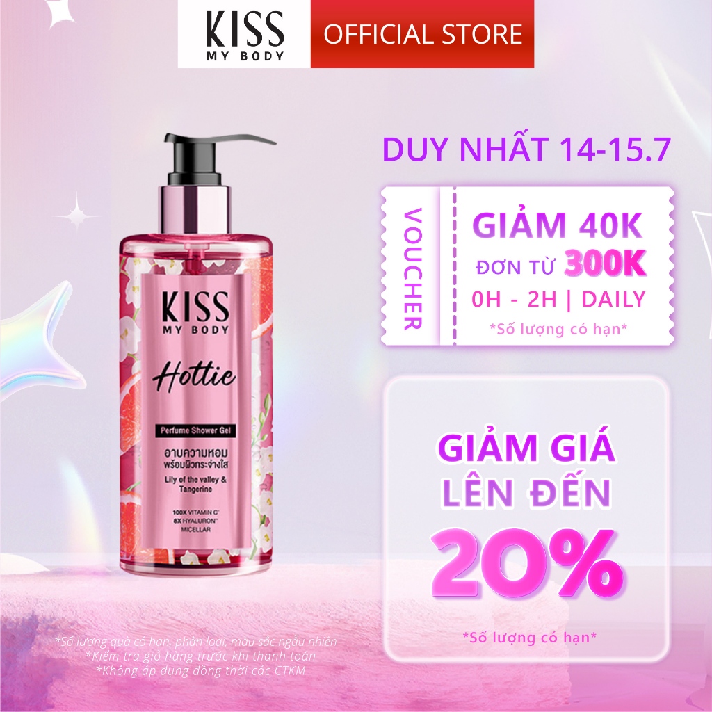 Sữa Tắm Toàn Thân Hương Nước Hoa Kiss My Body - Hương HOTTIE 380ml