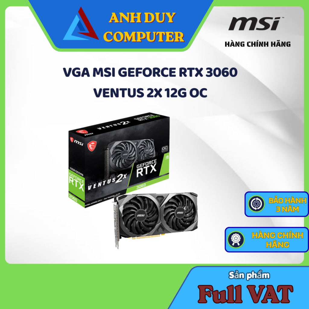 VGA MSI GeForce RTX 3060 VENTUS 2X 12G OC