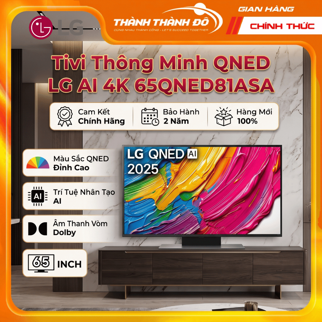 65QNED81ASA - Smart Tivi QNED LG AI 4K 65 inch 65QNED81ASA