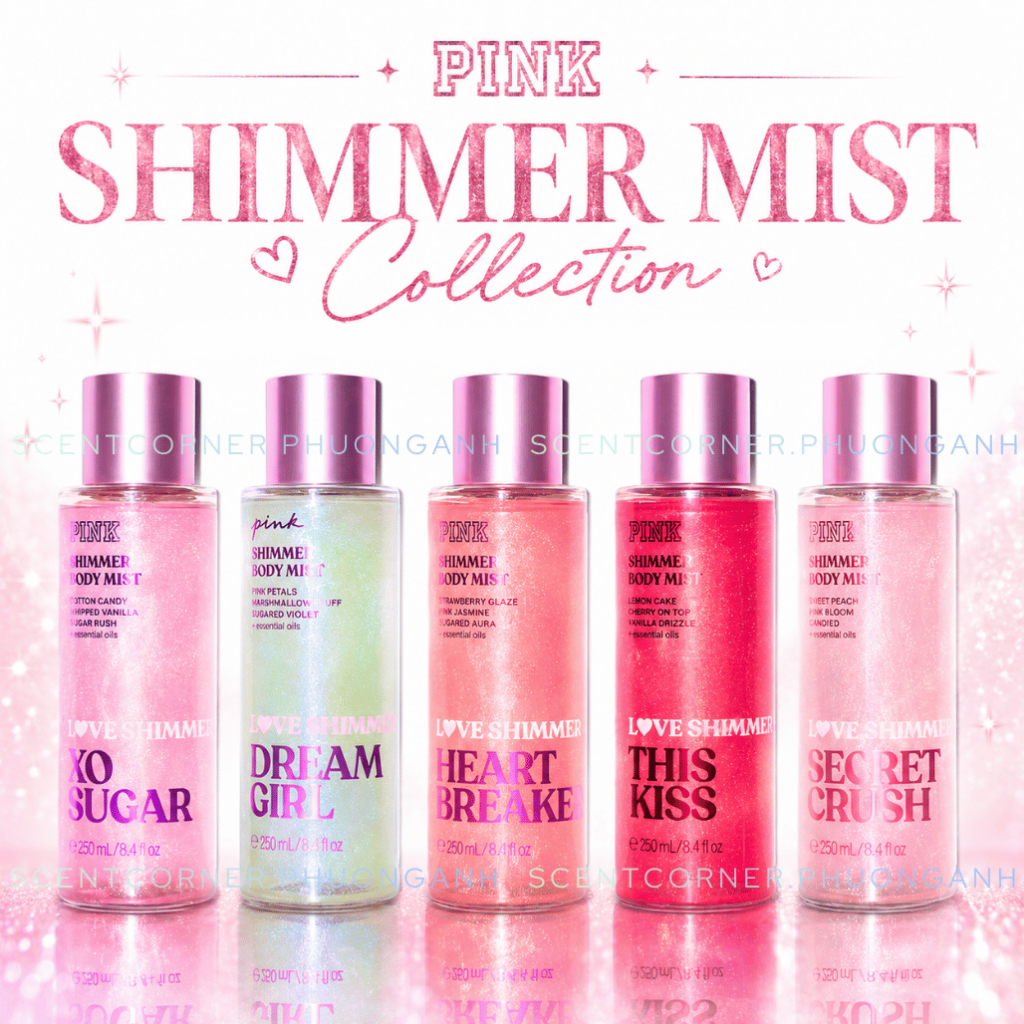 Heartbreaker | XO Sugar | Secret Crush | This Kiss | Dream Girl - Body Mist Shimmer Kim Tuyến PINK