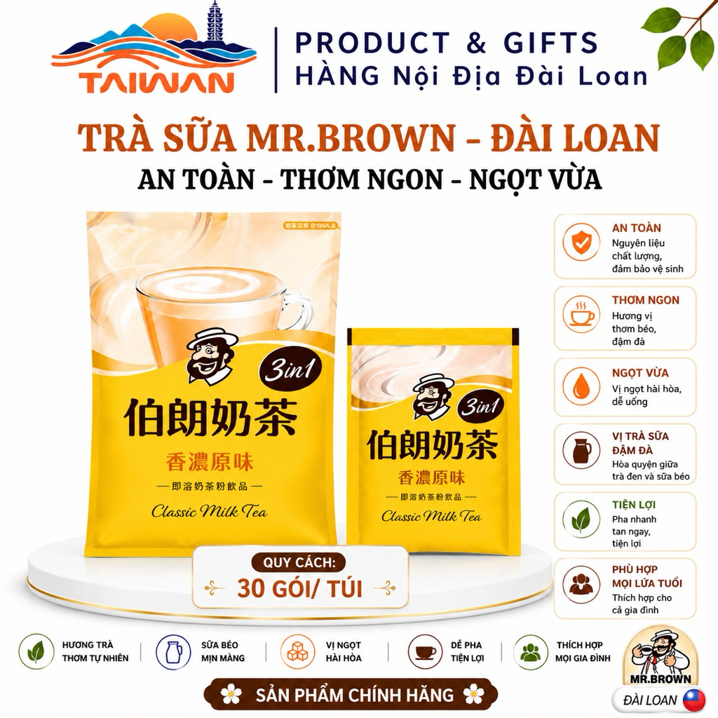 Trà sữa Mr Brown Đài Loan 30gói / túi