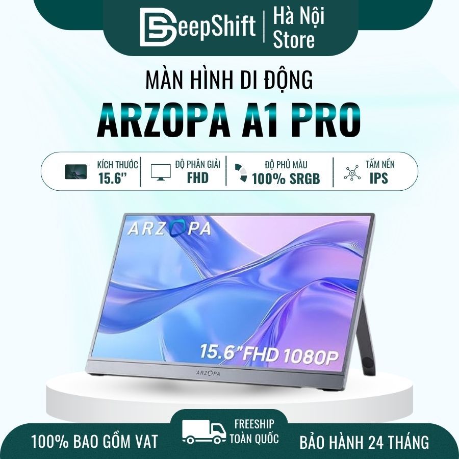 Màn Hình Di Động ARZOPA A1 Pro 15.6" 100% sRGB IPS Full HD | HDR | USB-C & Mini HDMI | Chính Hãng