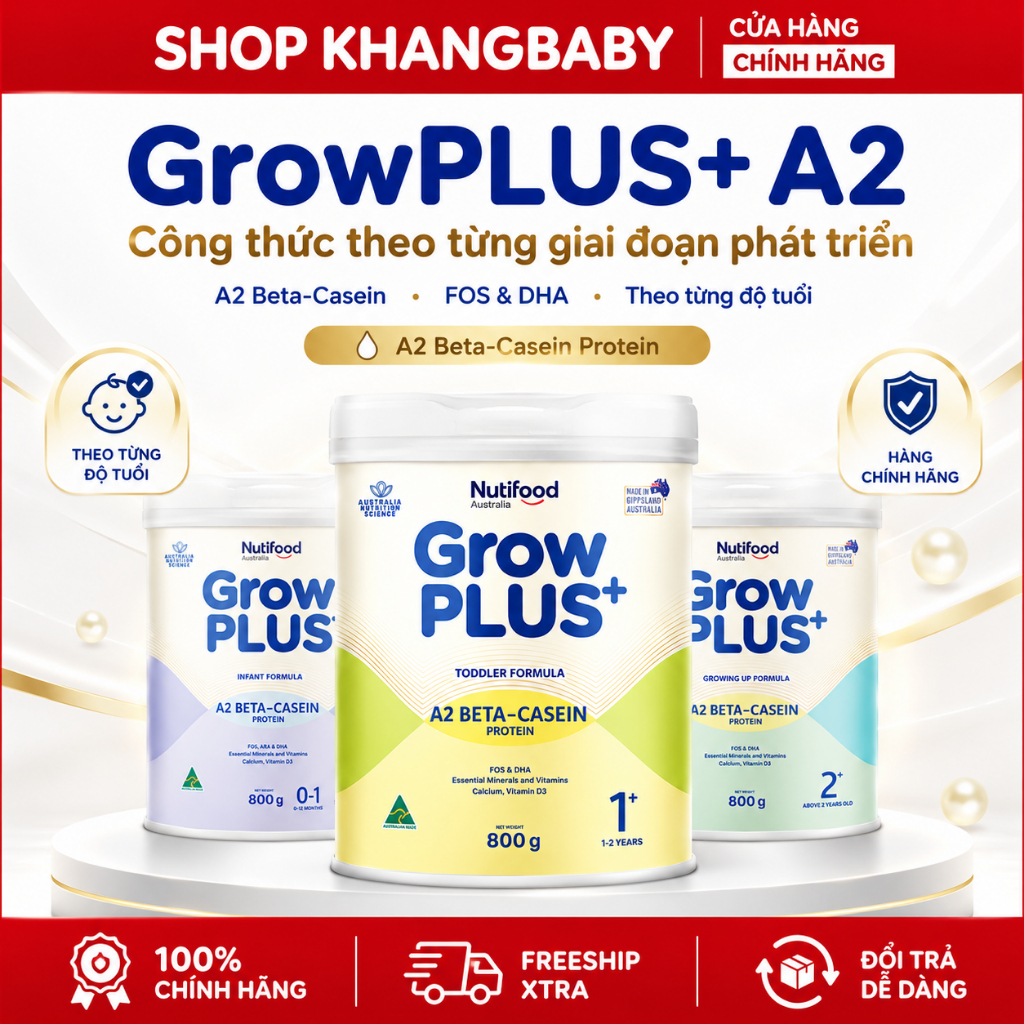 Sữa công thức GrowPLUS+ A2 Beta-casein cho bé