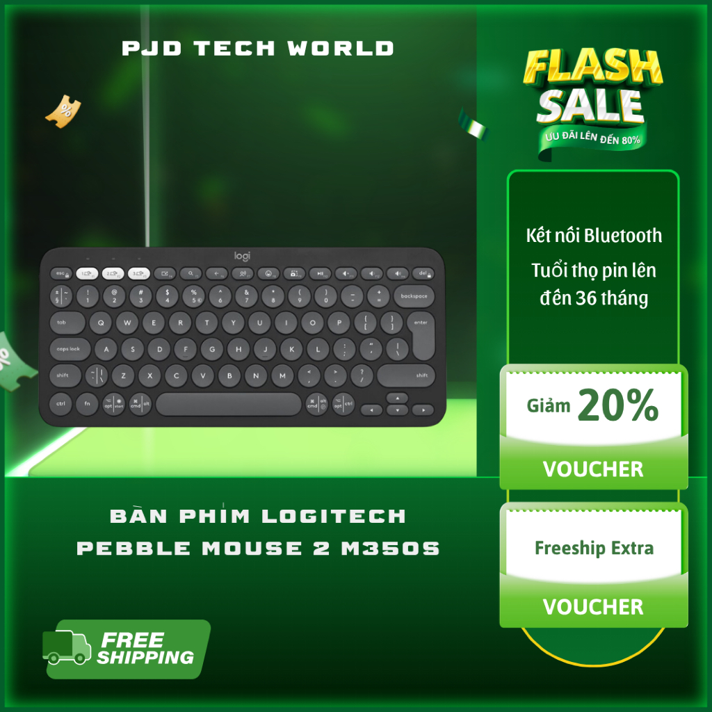 [ HOẢ TỐC ] Bàn phím Bluetooth PEBBLE KEYS 2 K380S CHÍNH HÃNG - PJD TechWorld