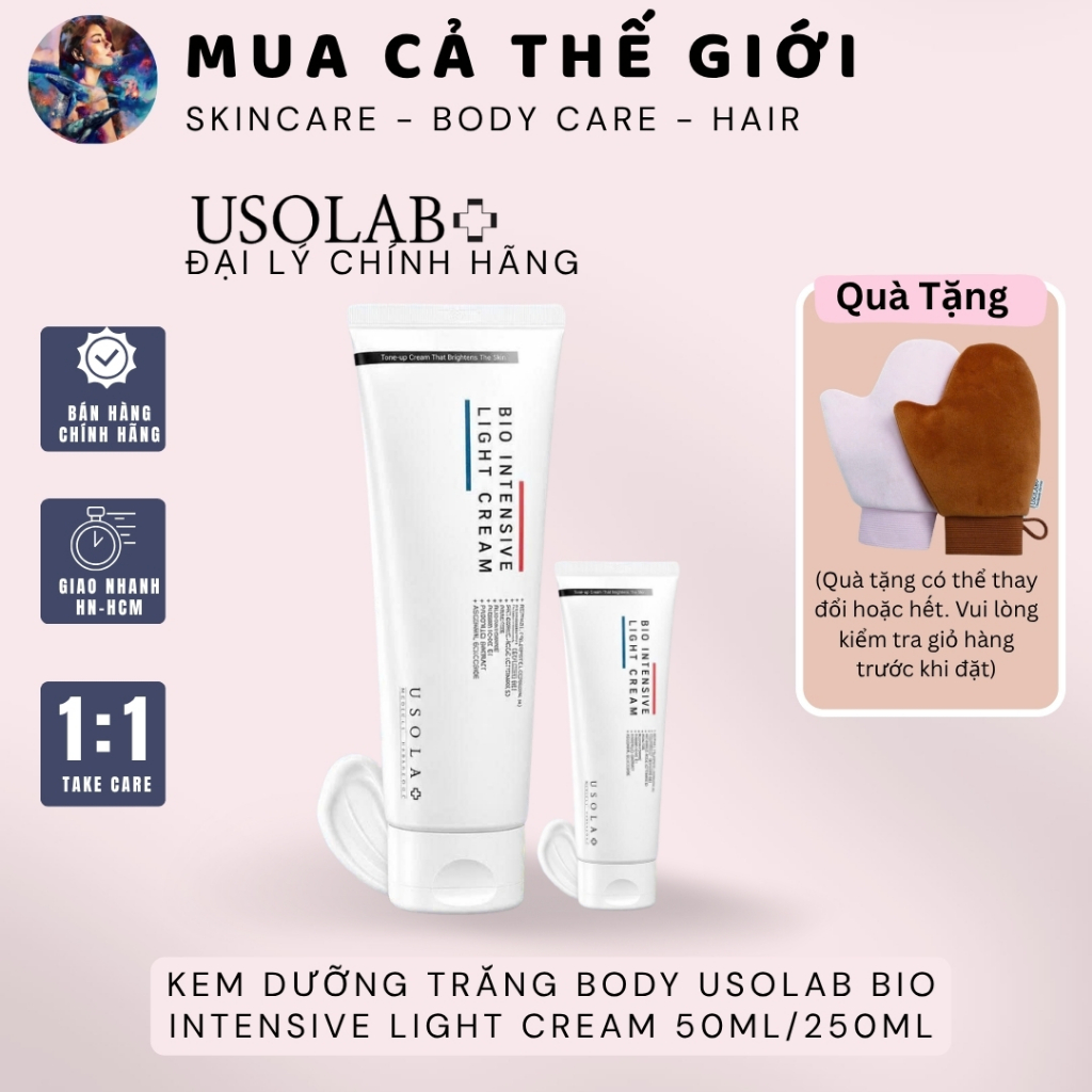 [HÀNG CÔNG TY] Kem body trắng da USOLAB Bio Intensive Light Cream - Giúp dưỡng trắng, nâng tone và làm sáng da body