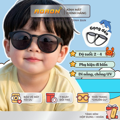 Kính Râm Đi Nắng AORON Dành Cho Bé Trai Bé Gái Tròng Phân Cực Chống Tia UV Phụ Kiện Thời Trang AK312