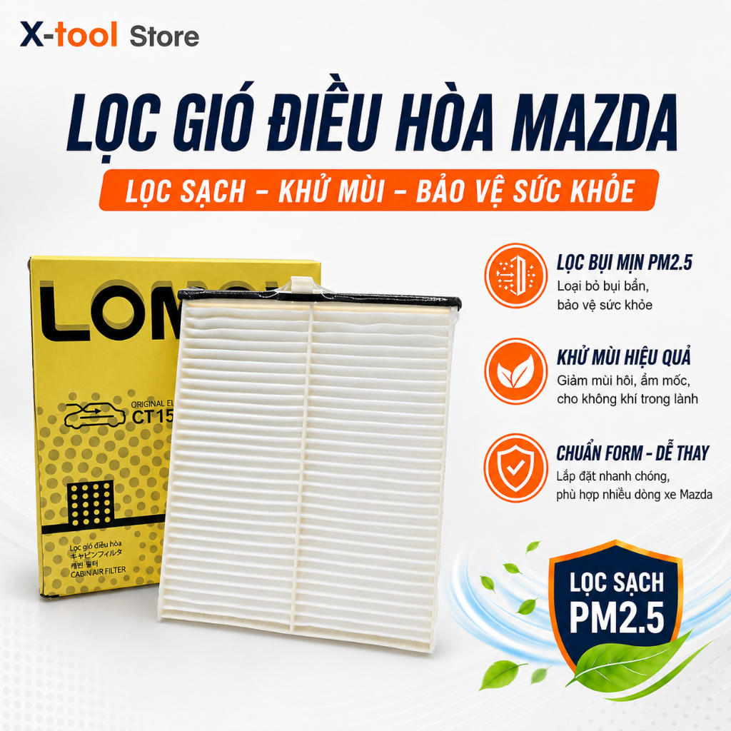 Lọc Gió Điều Hòa Xe Mazda 3 2014-2019, Mazda 6 2012-Nay, Mazda CX-5 (Mã KD45-61-J6X)