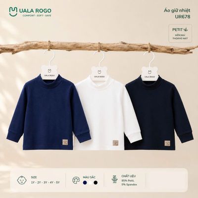 Áo giữ nhiệt cho bé Ualarogo 1-5 tuổi vải Petit mềm mại co giãn ấm áp thoáng khí UR 678
