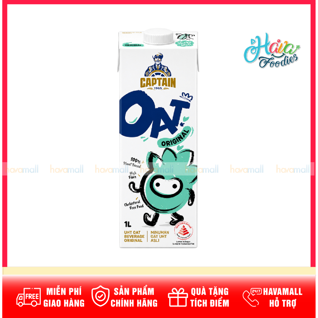Sữa Yến Mạch Tiệt Trùng Captain Oat Original 1L – Captain Original Oat Milk Beverage