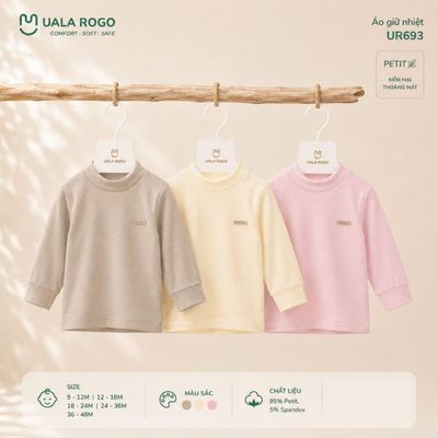 Áo giữ nhiệt cho bé Ualarogo 9 tháng - 4 tuổi vải Petit mềm mại co giãn ấm áp UR 693