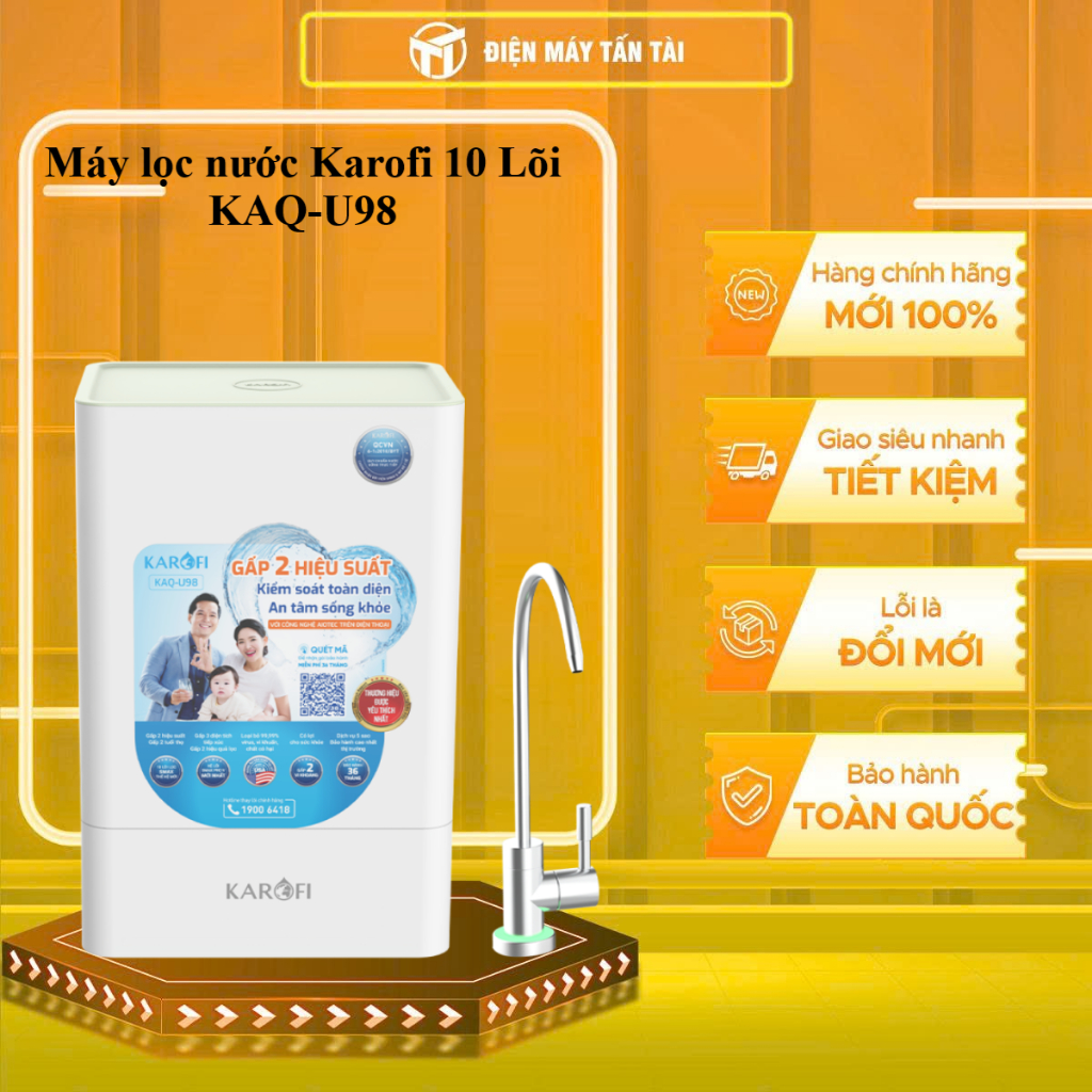 (HCM) - KAQ-U98 - Máy lọc nước Karofi 10 Lõi KAQ-U98