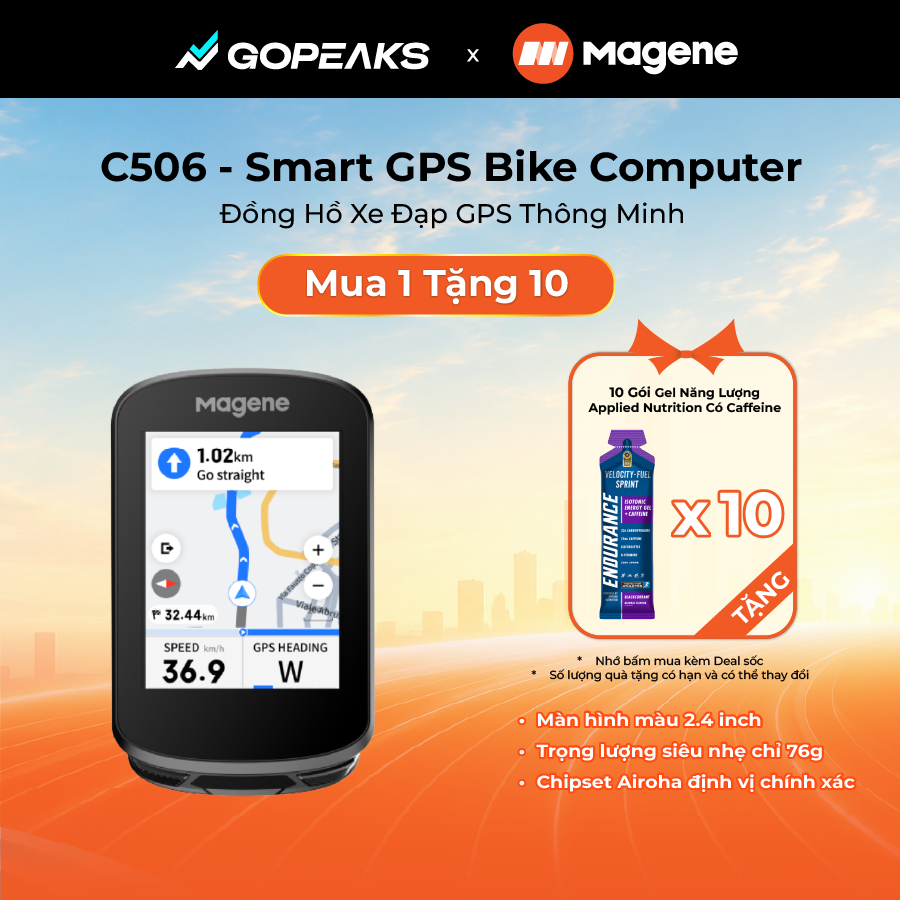 [TẶNG 10 GEL] Đồng Hồ Xe Đạp Magene C506 - GPS Đồng Hồ Đo Tốc Độ Thông Minh Màn Hình Cảm Ứng Màu 2.4