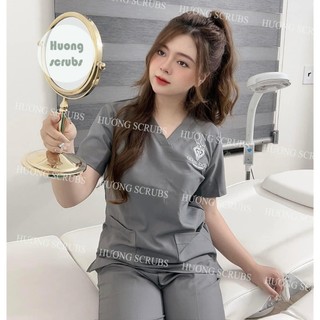 Giá Xưởng - Bộ Scrubs Bác sĩ Cotton ELS lạnh Hàn CAO CẤP, Đồng Phục Spa, Dược sĩ, Kỹ thuật viên