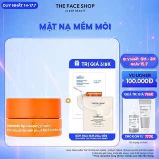 [VOUCHER 8% TỐI ĐA 50K][SALE] Mặt Nạ Ngủ THE FACE SHOP Cấp Ẩm Mềm Da Môi Vitamin Lip Sleeping Mask 14g