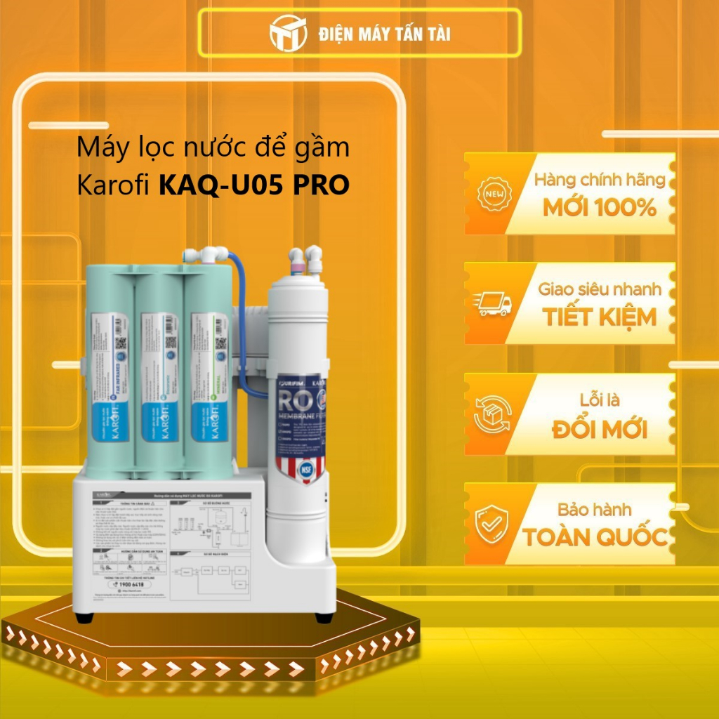 (HCM) - KAQ-U05 Pro - Máy lọc nước để gầm Karofi 10 Lõi KAQ-U05 Pro
