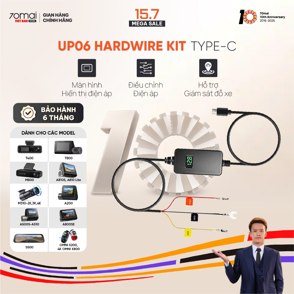 Bộ Hardwire Kit 70mai UP06 cho camera hành trình 70mai