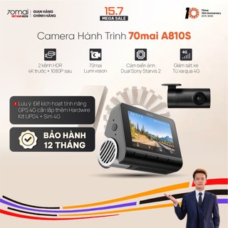Camera hành trình 70mai 4K A810S HDR Dash Cam