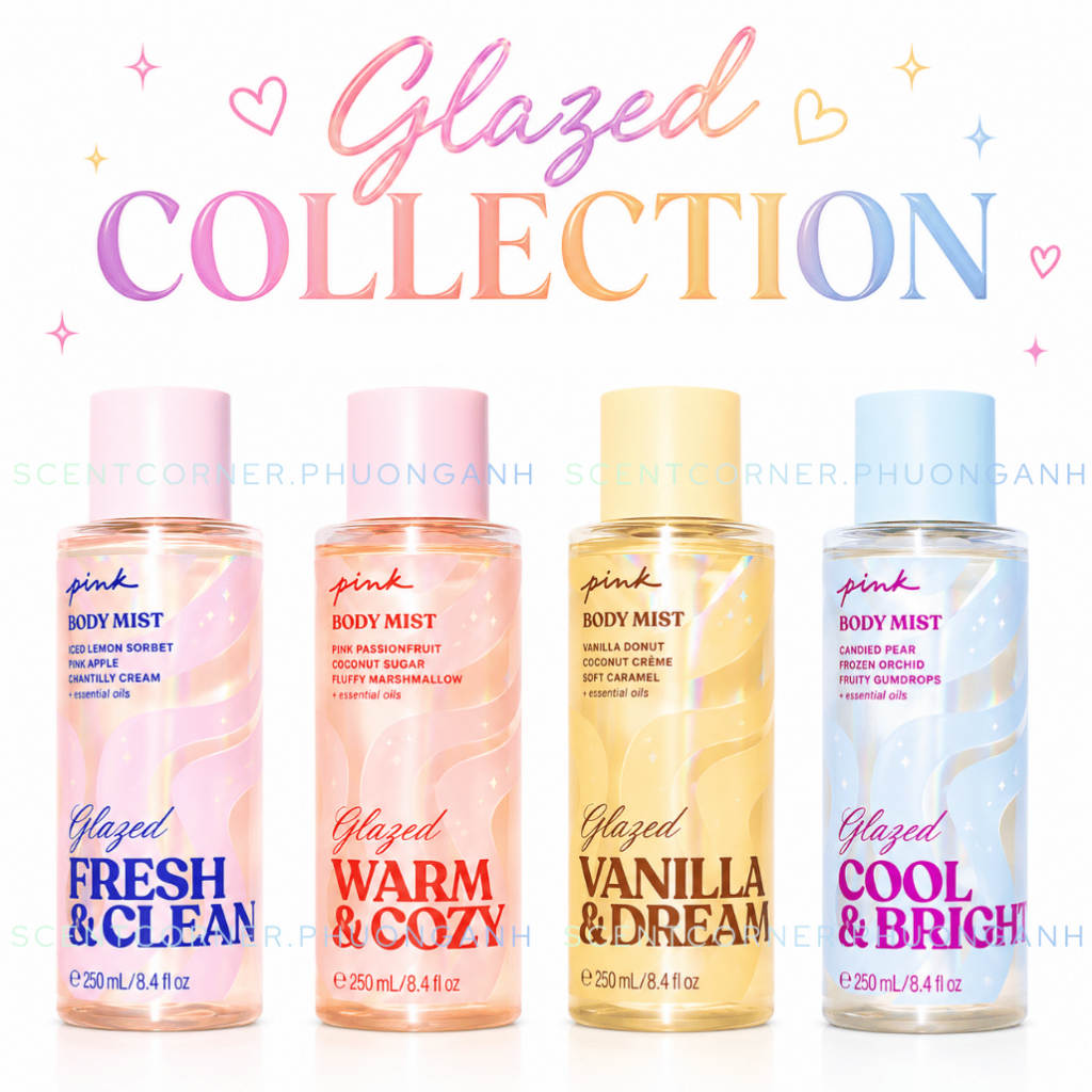 [ Mini để thử mùi ] GLAZED Warm & Cozy | Fresh & Clean | Cool & Bright - Xịt thơm Body Mist