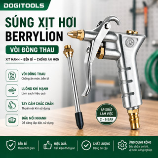 Súng Xịt Hơi BERRYLION Vòi Đồng Thau Kèm Đầu Nối Dài, Súng Thổi Bụi Khí Nén Vệ Sinh Máy Móc