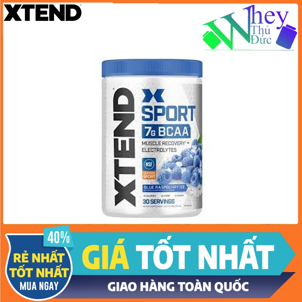 XTEND BCAA Sport 345g (30 Servings) Chính Hãng vị Dâu Kiwi - 7g BCAA, Điện Giải, Hỗ Trợ Phục Hồi Cơ
