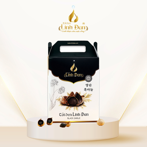 TỎI ĐEN LINH ĐAN - HỘP TỎI ĐEN LINH ĐAN 500gr - Ngon – Dẻo – Thơm – Dễ ăn – Không còn mùi tỏi